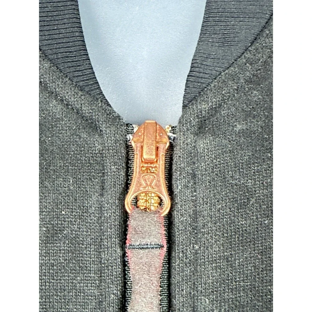 Lululemon‎ Departure Vest Black Fleece Full Copper Zip WOMEN SZ 8 Leopard Lined